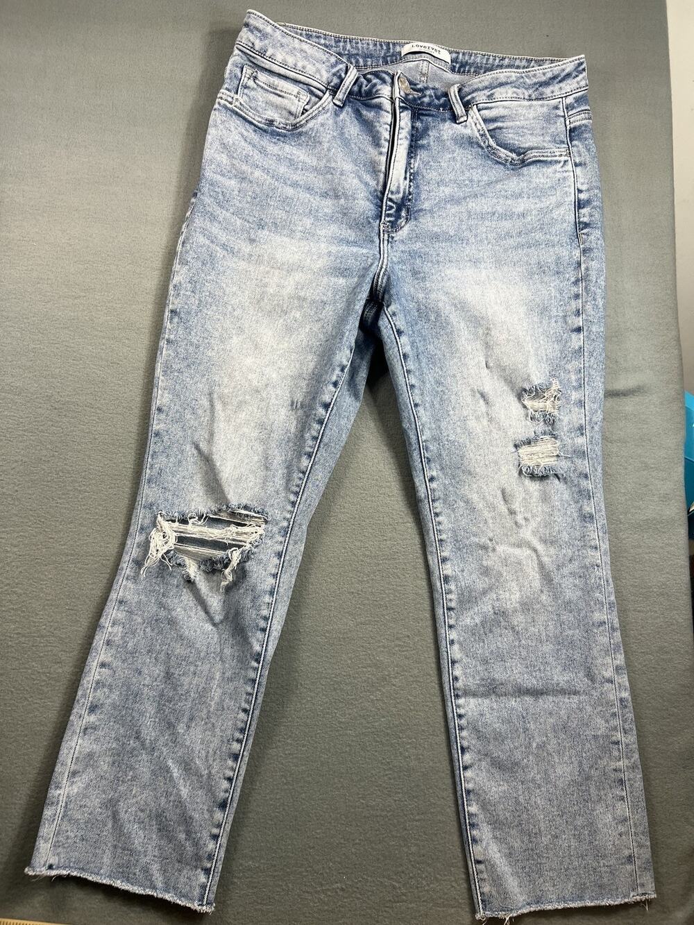 Lovervet by Vervet Distressed Light Wash Jeans 18W Y2K Grunge Denim Women